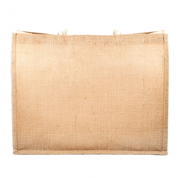 Rechteckige Strandtasche aus Jute mit 70 cm langen Baumwollgriffen